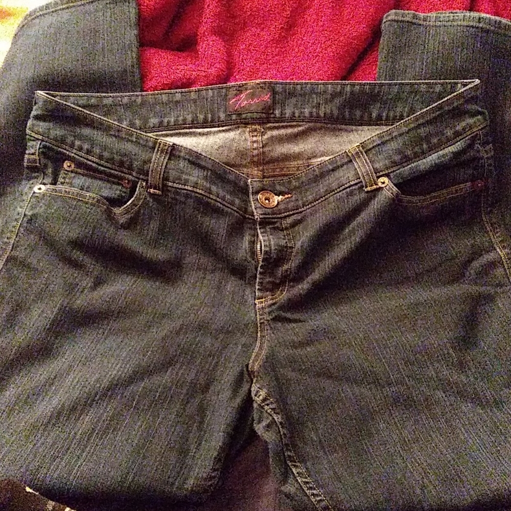 Flared dark rinse jeans